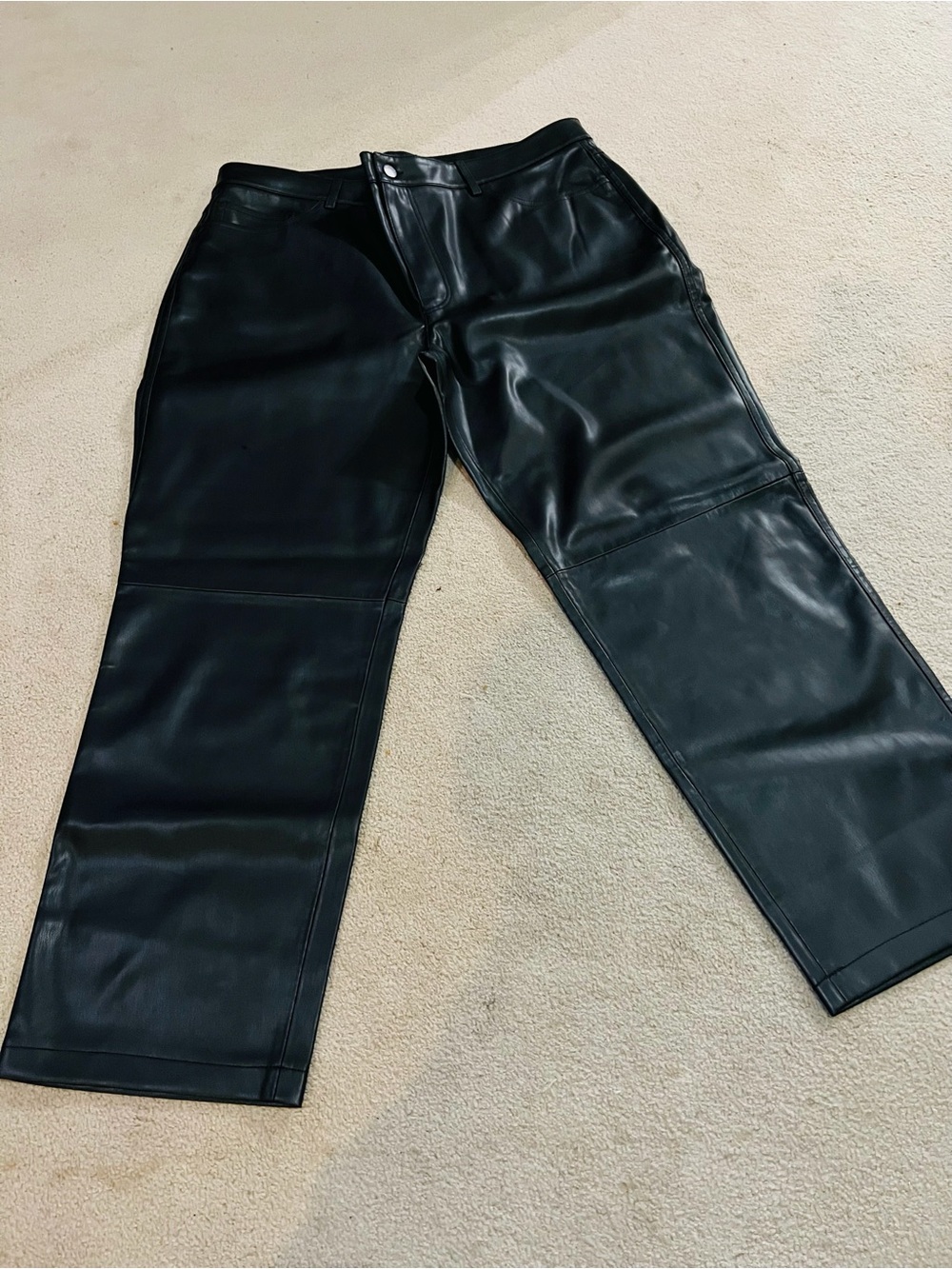Mango Women’s Black Faux Leather pants size 14